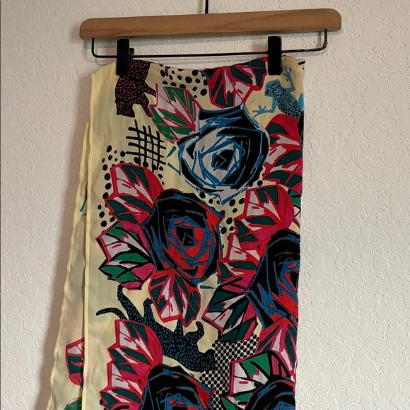 Bimba Y Lola Jaguar Frog Floral Print Scarf - Picture 6 of 6